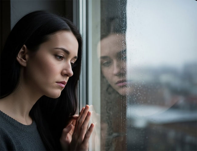 a depressed woman